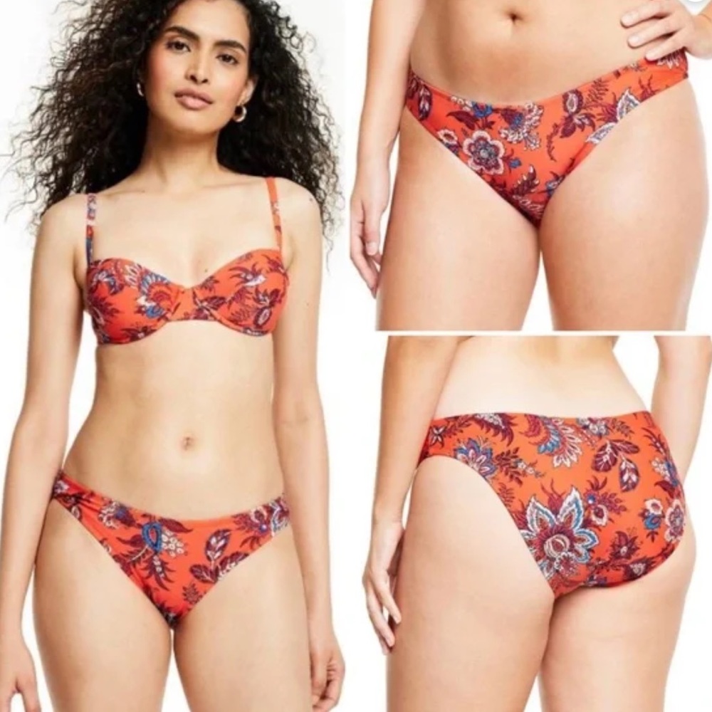 RHODE Target low rise medium coverage floral paisley bathing suit bottom size XL